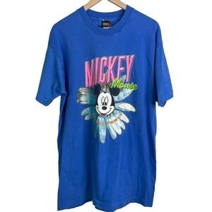 Vintage Mickey Unlimited Women’s Single Stitch Flower Power Mickey T-shirt